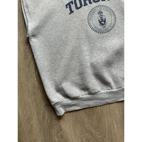 Vintage Y2K University Of Toronto Grey Crewneck Sweatshirt School Canada XL - Picture 7 of 13